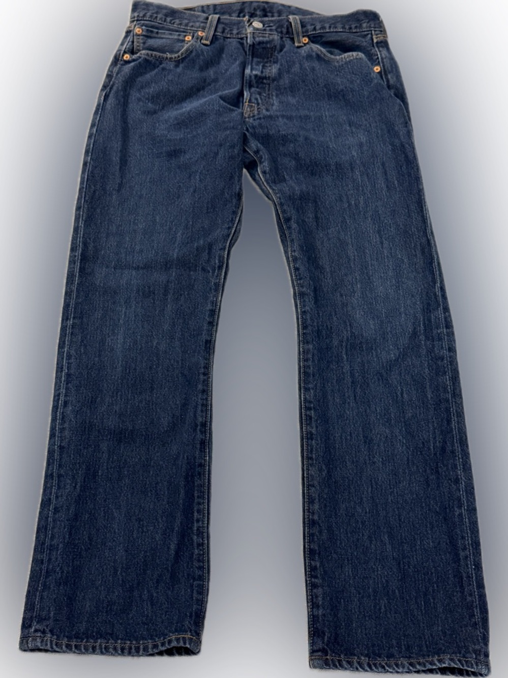 Levis 501 Jeans Mens 32x32 Button Fly Straight Leg Dark Wash Denim Classic